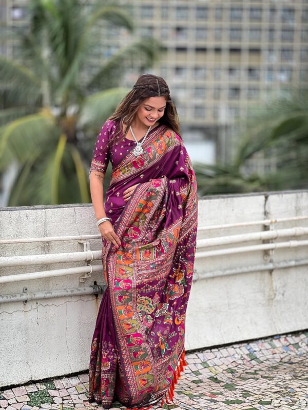 SGF11 Women's Kanjivaram Pure Soft Silk Saree With Unstitched Blouse Piece - Image 6