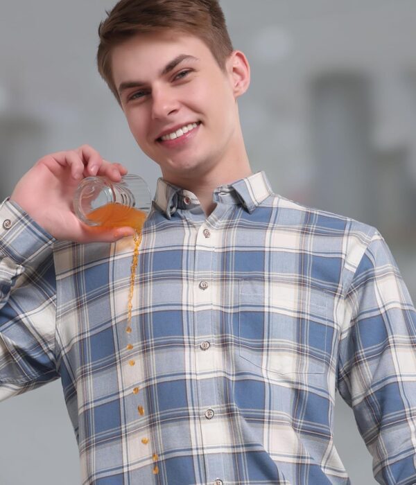 TURMS Anti Stain Men's Checks Shirt | Anti Odor Water Repellent | Cotton Full Sleeves | Available in Plus Sizes, Multiple Colors & Patterns - Image 2