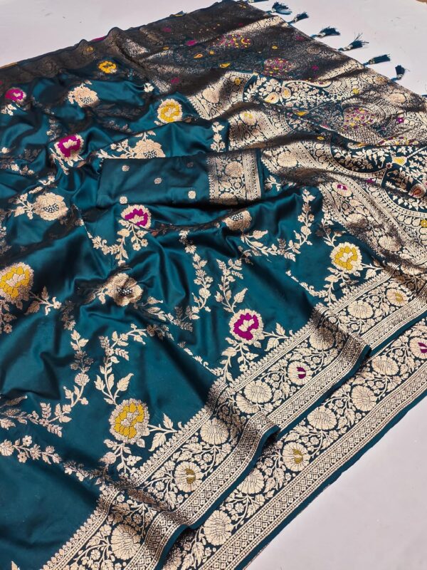 MARGI DESIGNERS Womens New Latest Kanjivaram Heavy Banarasi Silk Woven Saree with Blouse - Image 2