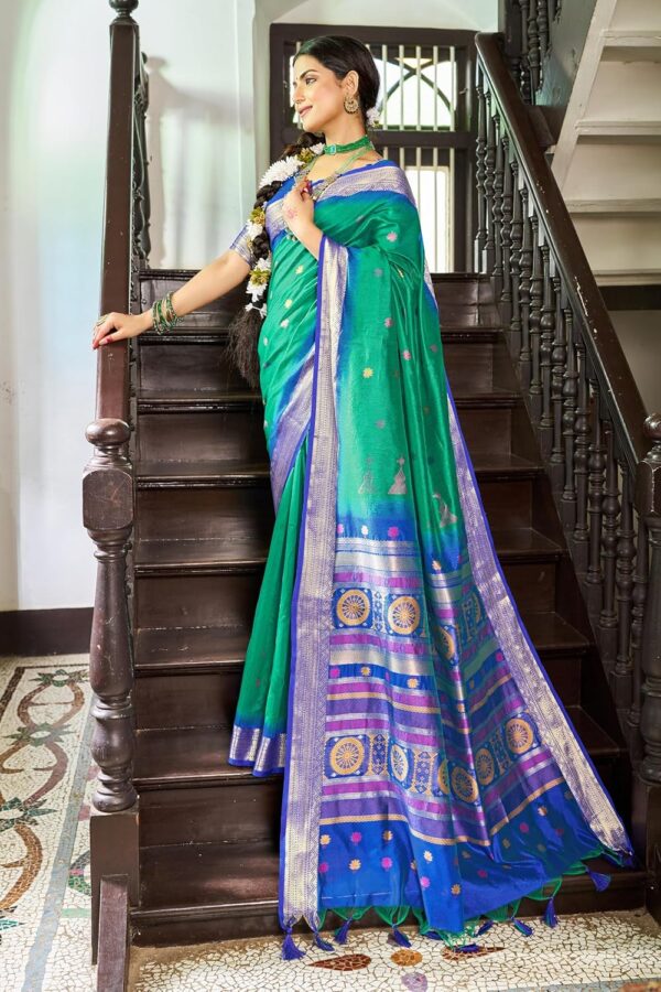 SWORNOF Women's Tussar Raw Silk With Tassels|sarees for women|sarees for women|jute silk sarees|tussar silk saree for women|banarasi silk saree for festival - Image 3