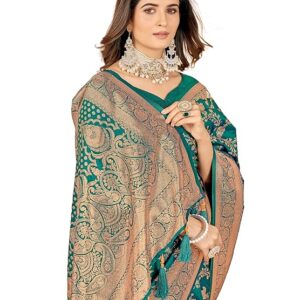 Mehrang Cotton Banarasi Silk Saree for Women With Unstitched Blouse Piece