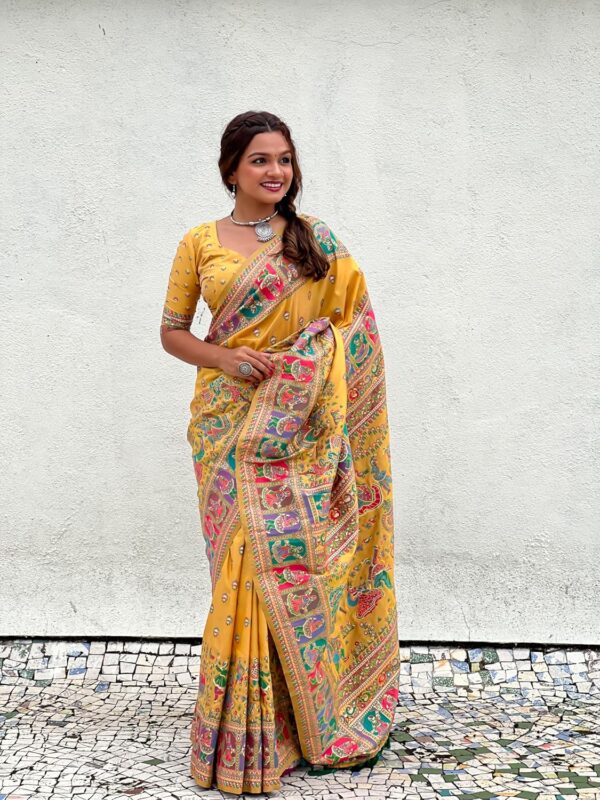 SGF11 Women's Kanjivaram Pure Soft Silk Saree With Unstitched Blouse Piece - Image 2