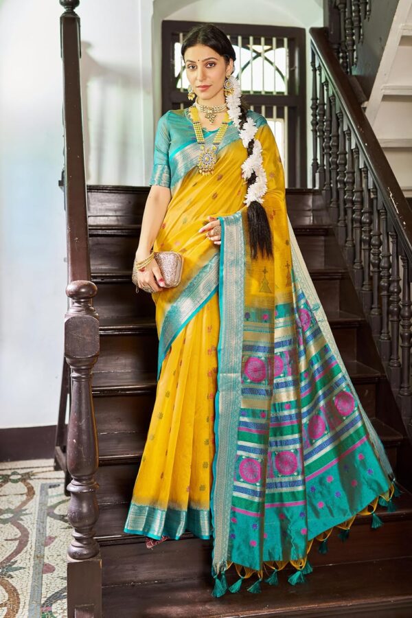 SWORNOF Women's Tussar Raw Silk With Tassels|sarees for women|sarees for women|jute silk sarees|tussar silk saree for women|banarasi silk saree for festival - Image 2
