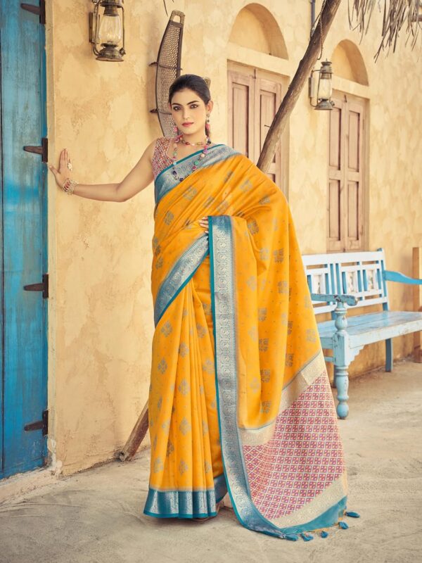 SWORNOF Women's Tussar Raw Silk With Tassels|sarees for women|sarees for women|jute silk sarees|tussar silk saree for women|banarasi silk saree for festival - Image 5
