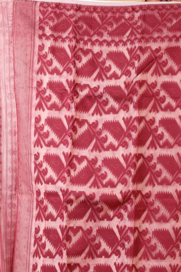 OISHANI SAREE GHOR Women's Traditional Bengal Cotton Silk Soft Jamdani Saree - Beautiful design and Quality - Without Blouse Piece - Image 5