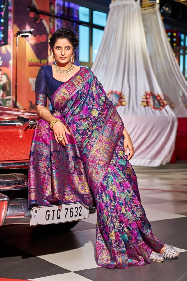 SWORNOF Women's kanjivaram banarasi silk saree for Patola festival Wedding silk with rich pallu Design sarees for women with blouse piece - Image 3