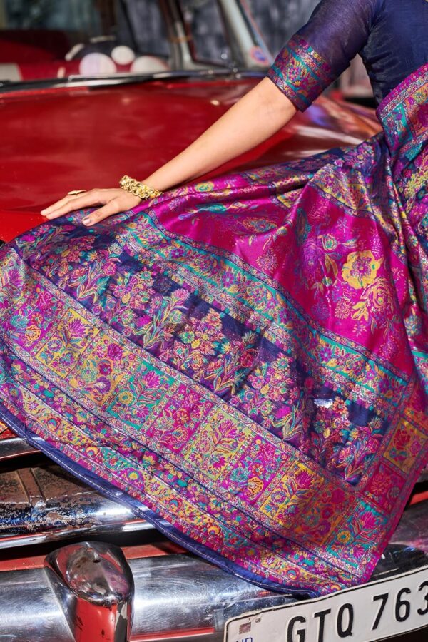 SWORNOF Women's kanjivaram banarasi silk saree for Patola festival Wedding silk with rich pallu Design sarees for women with blouse piece - Image 6