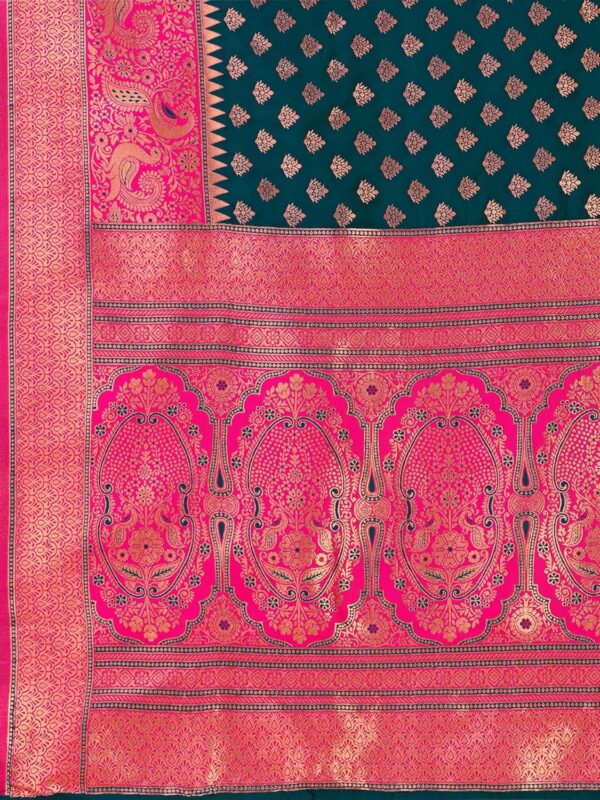 Mehrang Cotton Banarasi Silk Saree for Women With Unstitched Blouse Piece - Image 5