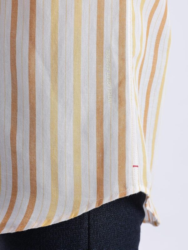 TURMS Water Repellent Men's Striped Shirt | Anti Stain Anti Odor | Concealed Button Down Collar Full Sleeves Kansas Linen Casual and Formal Wear - Image 6